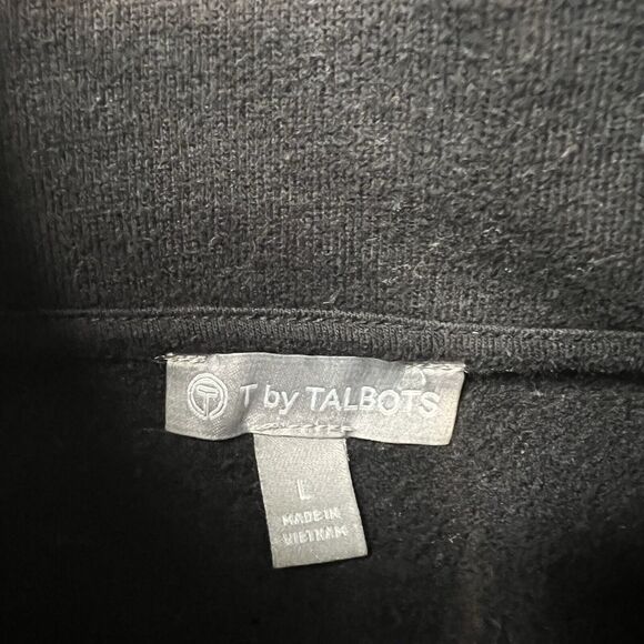 T by Talbots Top Women's Large Black Pullover Sweatshirt Long Sleeve VN259 - Picture 5 of 8